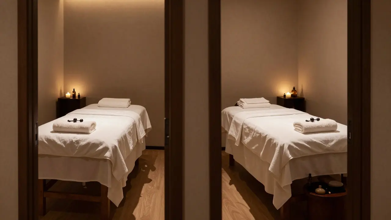 Soukromé oddělené masážní místnosti pro individuální relaxaci