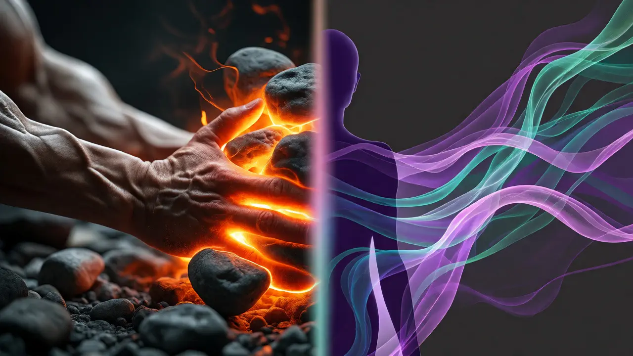 Konceptuální rozdělení mezi fyzickým teplem a energetickým tokem